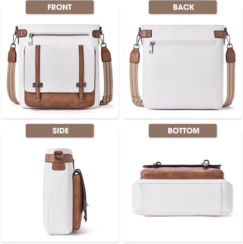 Roulens Crossbody Bags for Women,Multi Pocket Crossbody Purses Vegan Leather Shoulder Handbags Travel Purse Adjustable Strap - Image 4